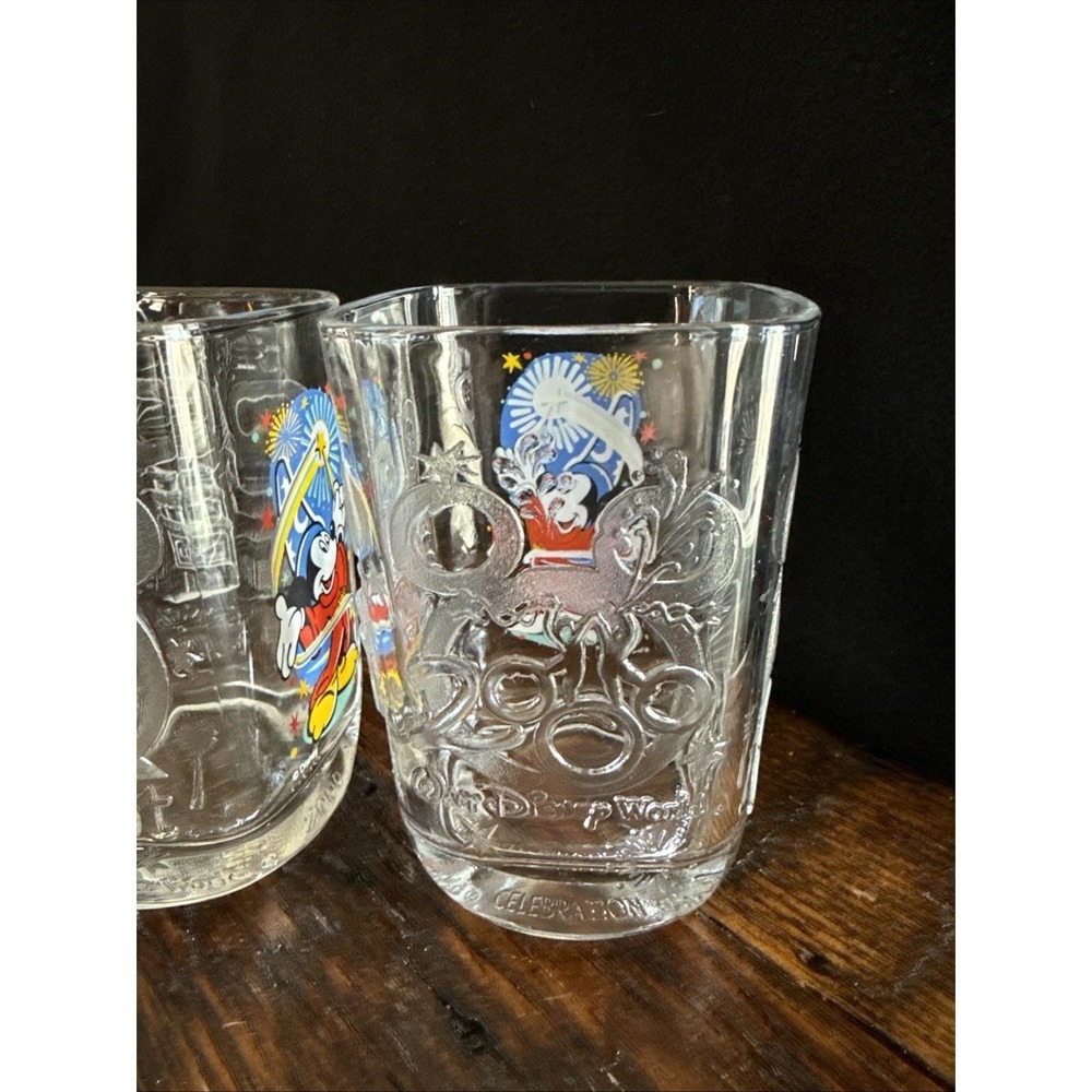 McDonald's Sorcerer Mickey Glass Cups Millennium Celebration2000 Vintage Glasses - Picture 5 of 6